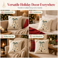 🎄 Housse de coussin décorative brodée en forme de sapin de Noël avec nœud, 45 x 45 cm, pour canapé et salon 🧸