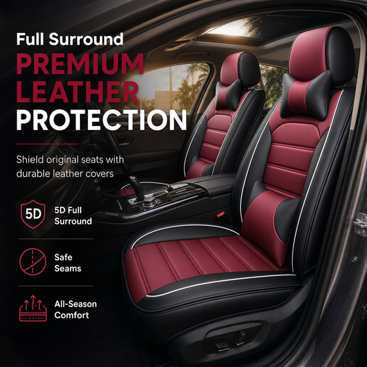 📢📢50% DE RÉDUCTION !! ⏰ Housses de Siège Auto Universelles Cuir 5D – Protection Intégrale Toutes Saisons pour Voiture 5 Places