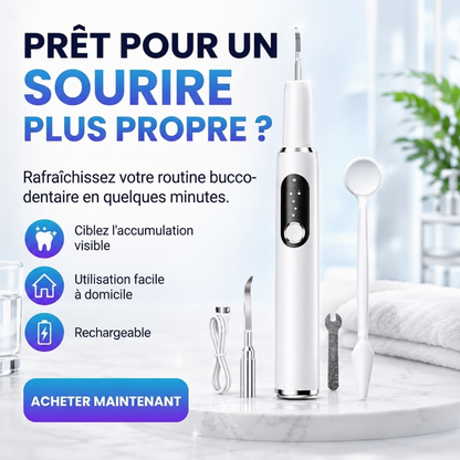 🦷 PROMO FLASH : 50% DE RÉDUCTION ! Détartreur Ultrasonique Électrique – 5 Modes Réglables, Moteur 500W & Têtes Interchangeables à 21° for un Nettoyage Dentaire Professionnel à Domicile ✨💎