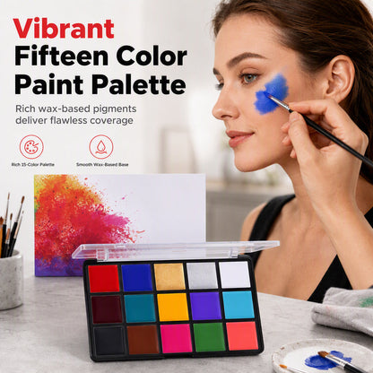 ⏳50% de Réduction – Palette de Maquillage Visage et Corps 15 Couleurs à l'Huile