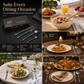 📢📢 50% OFF🥂304 Stainless Steel Cutlery Set – Elegant Slim-Design Knives, Forks & Spoons