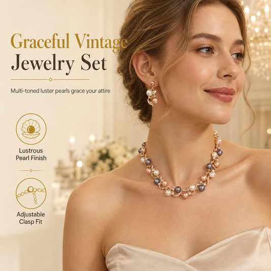 🌸 50% DE RÉDUCTION! 💎 Parure florale vintage 2 pièces – Feuilles & fleurs, pour femme & mariée ✨