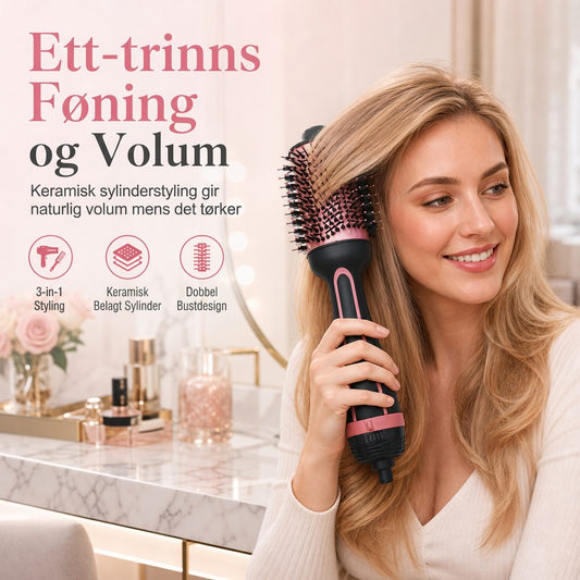 ⏳Kun for en kort tid – 50% RABATT ⏰Multifunksjonell hårfønerbørste og varmluftstyler for retting og krølling av vått og tørt hår