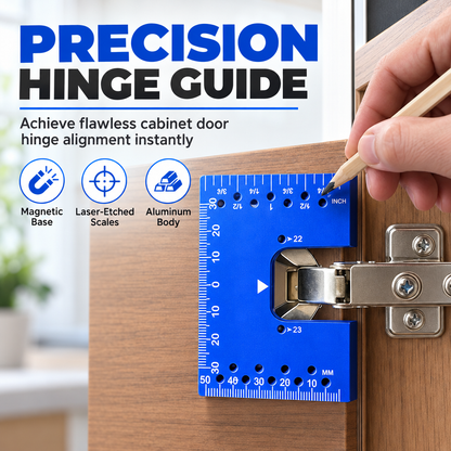 🔧 50% DE RÉDUCTION! 🧲 Gabarit magnétique de pose de charnières – Aluminium & fixation rapide ✨