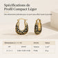 Boucles d'oreilles huggie en forme de U imprimé léopard vintage pour femmes