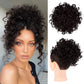 Chignon court bouclé avec cordon de serrage élastique