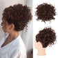 Chignon court bouclé avec cordon de serrage élastique
