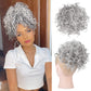 Chignon court bouclé avec cordon de serrage élastique