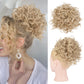 Chignon court bouclé avec cordon de serrage élastique