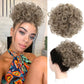 Chignon court bouclé avec cordon de serrage élastique