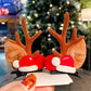 Vente chaude de noël- Barrettes de Noël en bois de renne-6